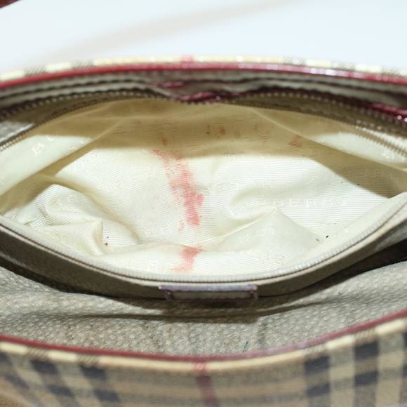 BURBERRY Nova Check Shoulder Bag PVC Leather Beige Auth 47645 - Picture 11 of 16